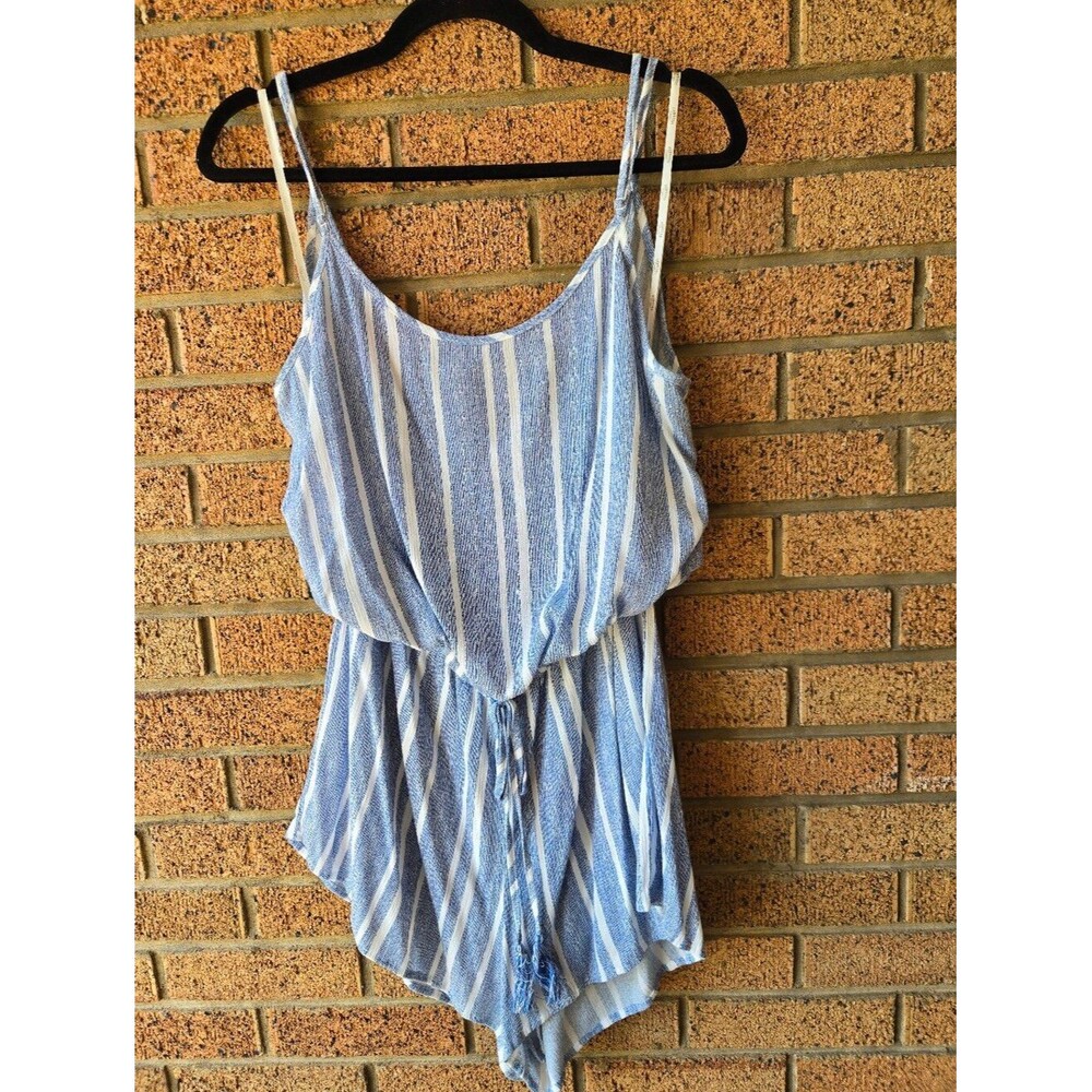 Rip Curl Blue & White Striped Beach Romper - Size XL 🌊